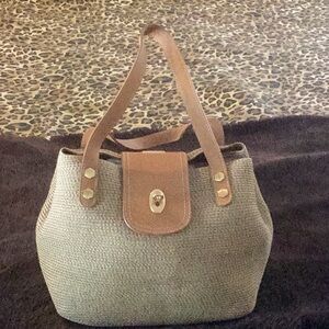 NWOT Eric Javits Sustainable Tote Straw Bag w/ Leather Accents & Straps